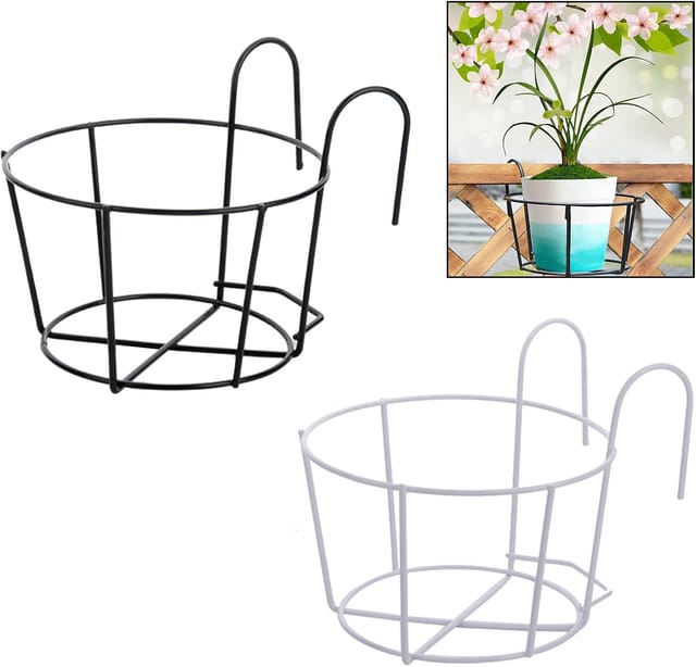 Lot De Deux Crochets Ronds En Fer Pour Suspendre Les Plantes De Balcon Et Jardin Support Pour Pots De Fleurs Décoration Extérieure Durable