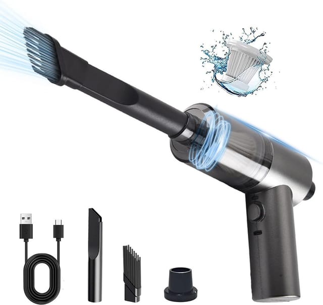 Aspirateur De Voiture Portable Sans Fil, Mini Aspirateur À Main Rechargeable 12000pa, Dépoussiéreur Et Souffleur D'Air Comprimé