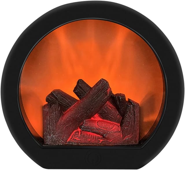 Lanterne De Cheminée Décorative Sans Flamme, Lanterne Led Portable, Effet De Flamme De Bûche Led Simulée.