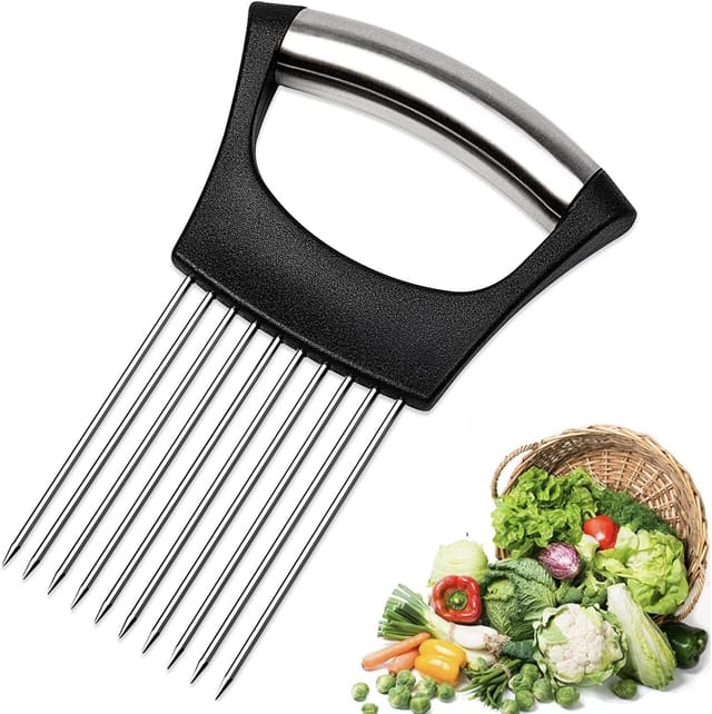 Support De Couteau À Oignon En Acier Inoxydable, Accessoire De Coupe Pour Tomates Et Oignons, Aide Culinaire Pratique