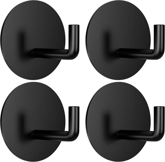 Lot De 4 Crochets Adhésifs En Acier Inoxydable Sans Perçage, Supports Muraux Pour Salle De Bain, Cuisine Et Salon
