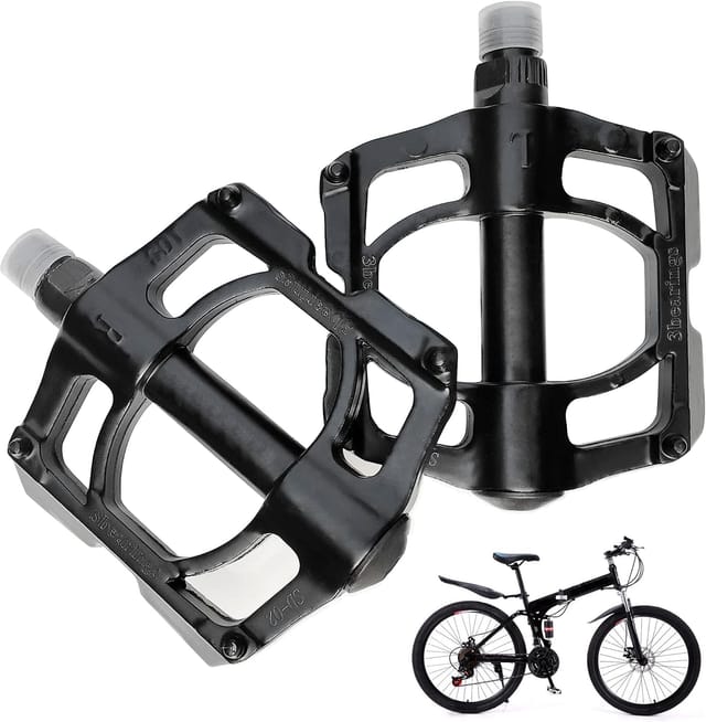 Pédales Plates Pour Vtt Et Vélo De Route En Aluminium Avec Axe Neuf Virgule Seize Millimètres Large Plateforme