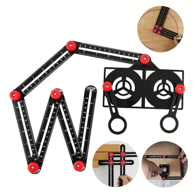 Règle D’angle 6x En Alliage D’aluminium, Gabarit De Perçage Pour Carrelage, Outil De Mesure