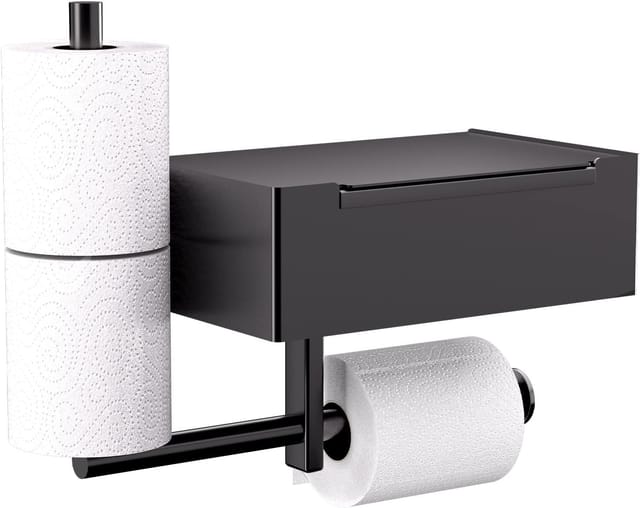 Porte Papier Toilette Deux En Un Avec Boîte À Lingettes Adhésif Sans Perçage Pour Salle De Bain Et Cuisine Rangement Pratique