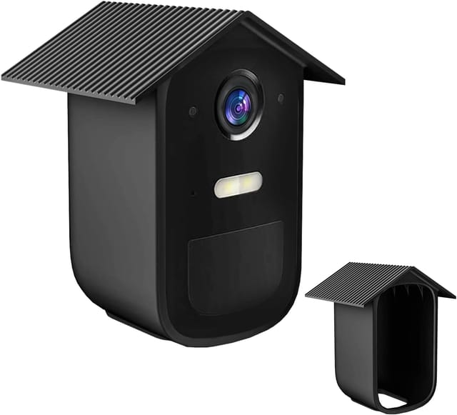 Lot De 2 Housses En Silicone Noir Résistantes Aux Uv Pour Caméra Eufycam 2c, Protection Étanche Pour Usage Intérieur Et Extérieur