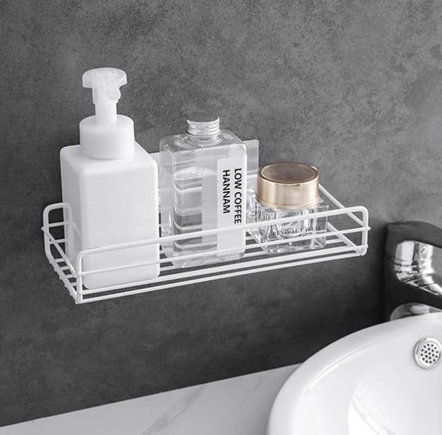 Panier De Douche Sans Perçage Pour Salle De Bain, Support À Épices Mural En Métal Pour Cuisine Et Rangement