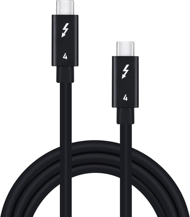 Câble Usb Type C Un Mètre Cent Watts Quarante Gigabits Par Seconde Huit K Soixante Hertz Pour Mac Et Pc 4k Double Écran