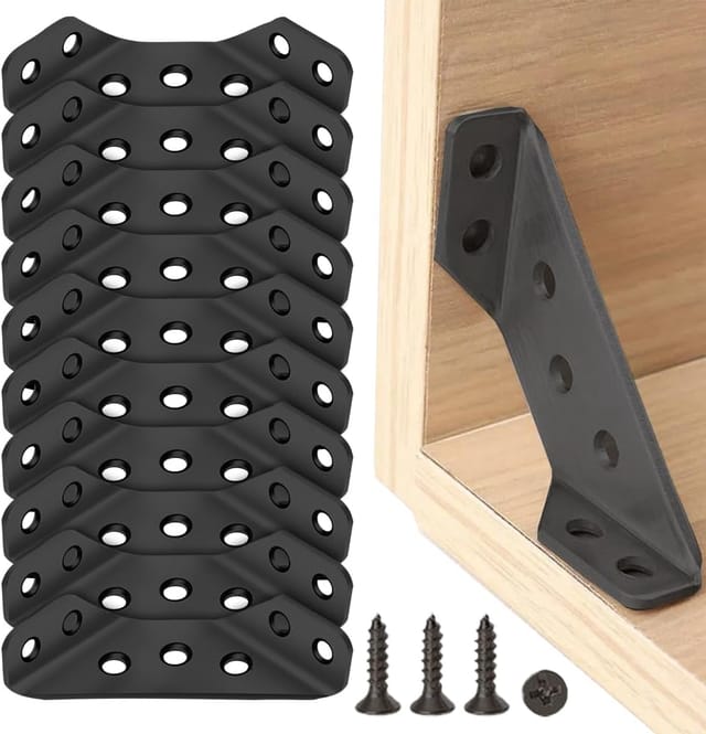 Lot De 10 Connecteurs D'Angle Universels Pour Meubles - Équerre D'Angle En Acier Inoxydable 304 Avec Vis, Connecteur D'Angle Universel En Acier Inoxydable Pour Meubles