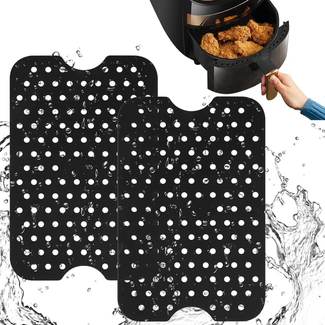 Lot De 2 Revêtements Perforés Pour Friteuse À Air, Accessoires Antiadhésifs Réutilisables Pour Cuisson