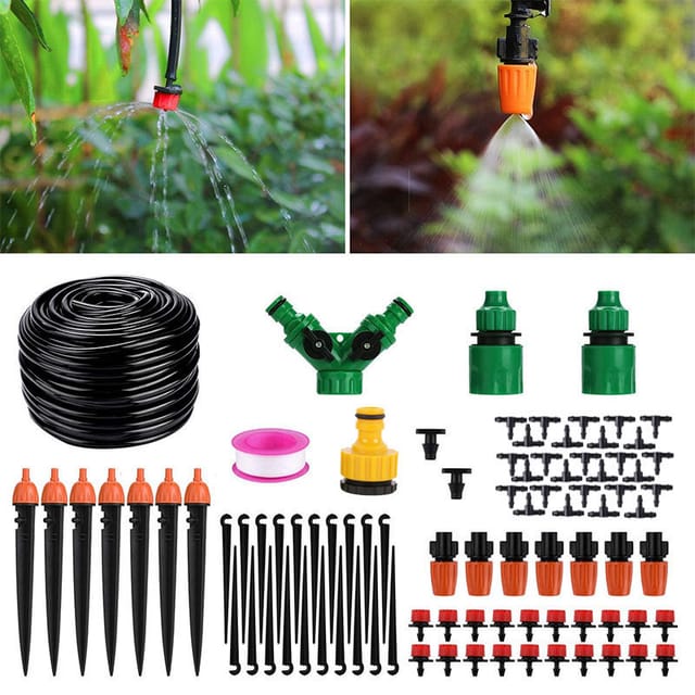 Système D'Irrigation De Jardin 40 M, Kit D'Irrigation Goutte À Goutte Automatique Avec Brumisation Pour Serre De Jardin.
