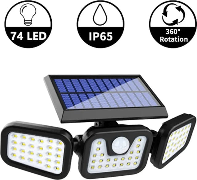 Lampe Solaire Soixante Quatorze Led Avec Détecteur De Mouvement Pour Jardin Et Extérieur Éclairage