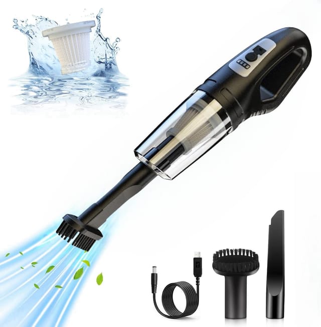 Aspirateur De Voiture Portable, Aspiration Puissante De 9000 Pa, Rechargeable, Idéal Pour La Voiture, La Maison Et Le Bureau.