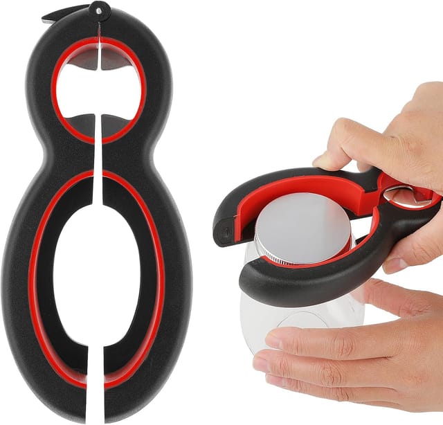Ouvre Bouteille Six En Un Pour Seniors Multifonction Pour Bocaux Et Canettes Outil De Cuisine Anti Dérapant Pour Mains Faibles