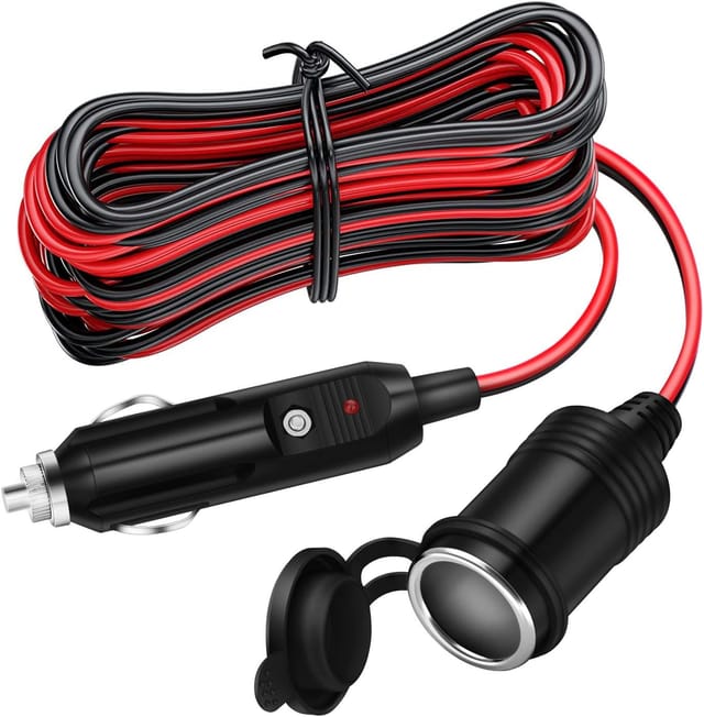 Rallonge Allume-cigare 4 M Avec Prise Et Fiche, Câble 16 Awg Avec Fusible 15 A Pour Alimentation 12 V/24 V En Camping