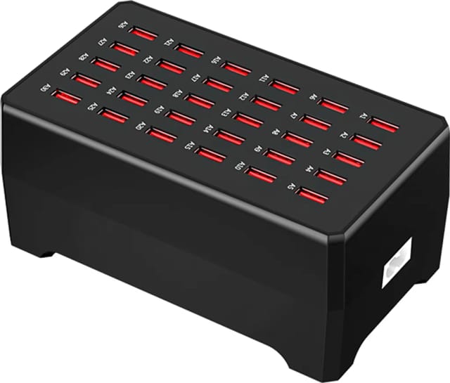 Station De Charge Usb Cent Cinquante Watts Trente Ports Avec Six Protections Pour Téléphones Android Et Iphone