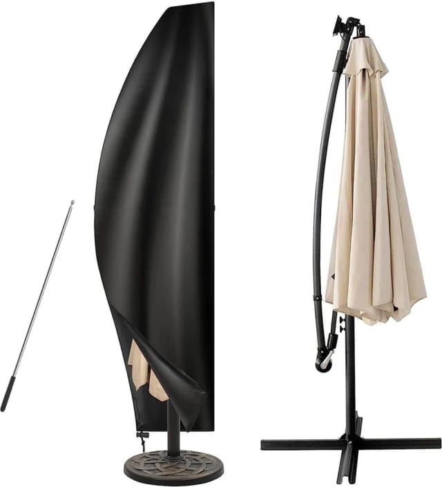 Housse De Protection Pour Parasol Déporté Avec Mât En Toile Oxford Quatre Cent Vingt Dimensions Deux Cent Soixante Cinq Sur Quarante Soixante Dix Cinquante