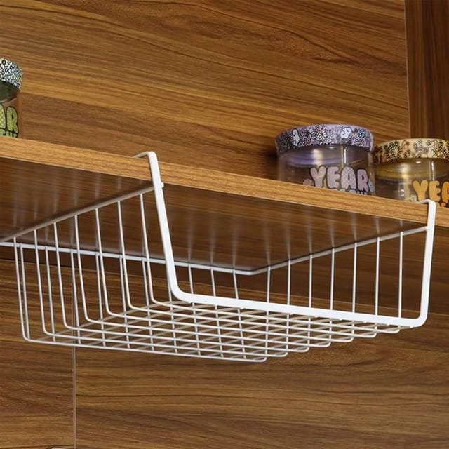 Étagère À Panier Suspendu, Panier De Rangement Sous Étagère, Panier De Placard Suspendu, Panier Suspendu En Métal, Organisateur De Rangement Sous Placard