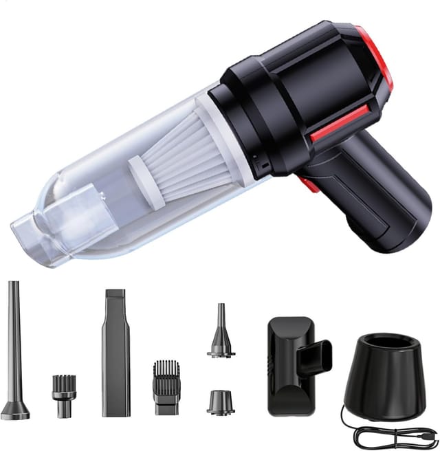Aspirateur De Voiture Portable Sans Fil, Aspiration Puissante De 12 000 Pa, Aspirateur De Clavier 3 En 1 Sans Fil.