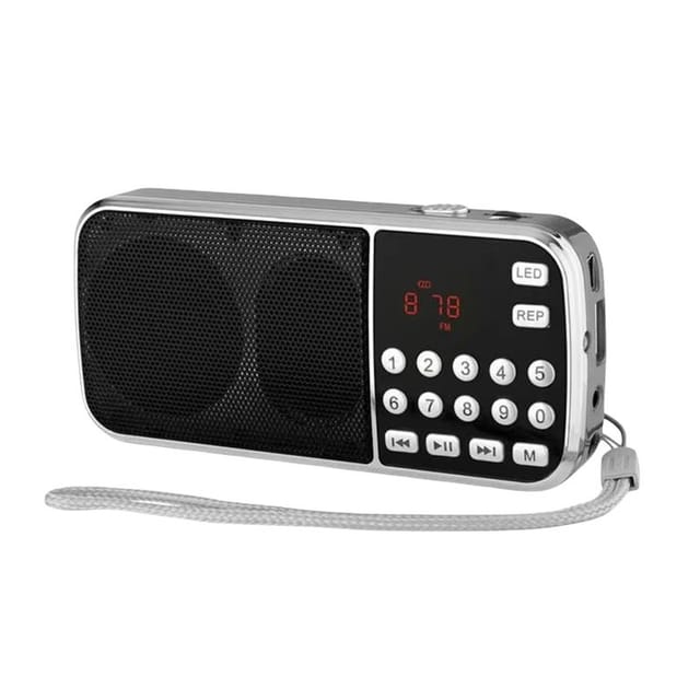 Radio Am/fm, Petite Radio Portable - Double Haut-parleur Avec Basses Puissantes, Lampe Torche Led, Format De Poche, Lecteur Mp3 Pour Carte Tf, Usb Et Aux, Batterie Rechargeable...