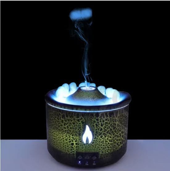 Humidificateur Mini Volcan À Crépitement De Flamme - Diffuseur D'Arômes Pour La Maison Avec Fonction Anneau De Fumée
