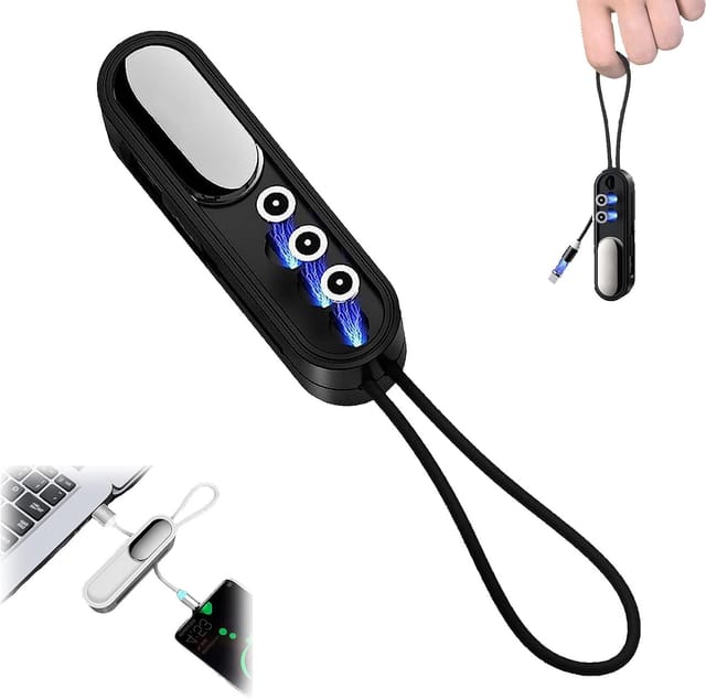 Cordon De Charge Magnétique Trois En Un Pour Apple Et Android Câble De Stockage Et Recharge Pour Téléphones Et Tablettes