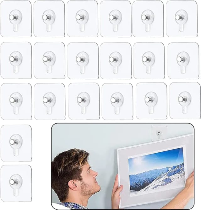 Lot De Vingt Crochets Adhésifs Pour Tableaux Et Cadres Fixation Sans Perçage Pour Accrocher Vos Œuvres D Art Et Photographies