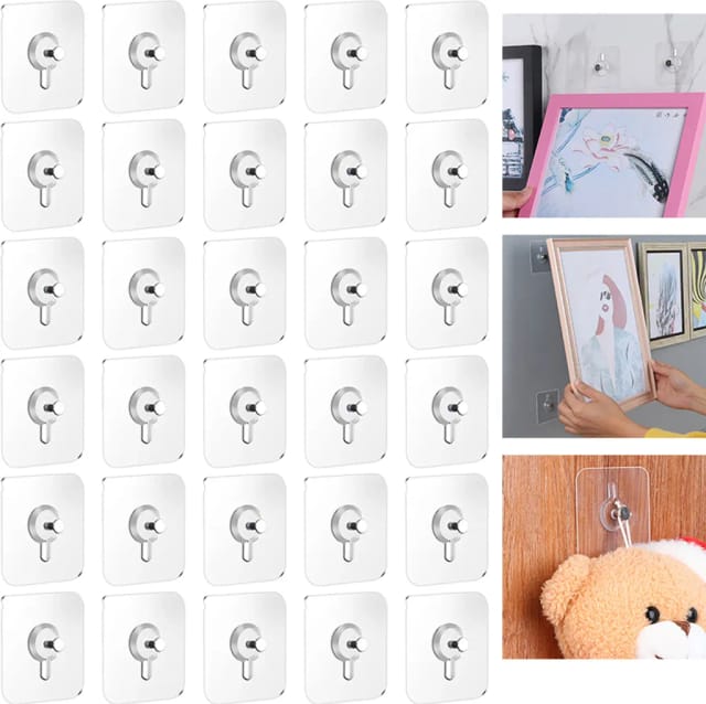 Lot De Trente Crochets Adhésifs Pour Tableaux Et Cadres Fixation Sans Perçage Pour Accrocher Vos Œuvres D Art Et Photos