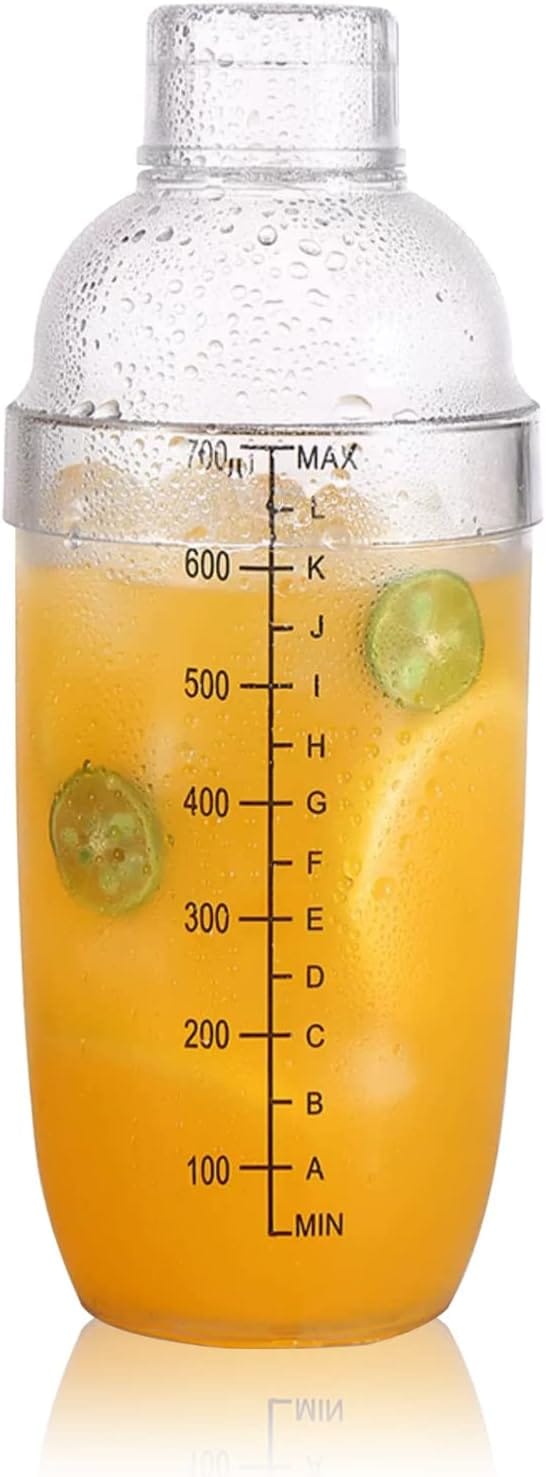 Shaker À Cocktail Transparent En Plastique Avec Filtre À Glace, Doseur Pour Bubble Tea Et Margarita, Idéal Pour Bar Et Maison