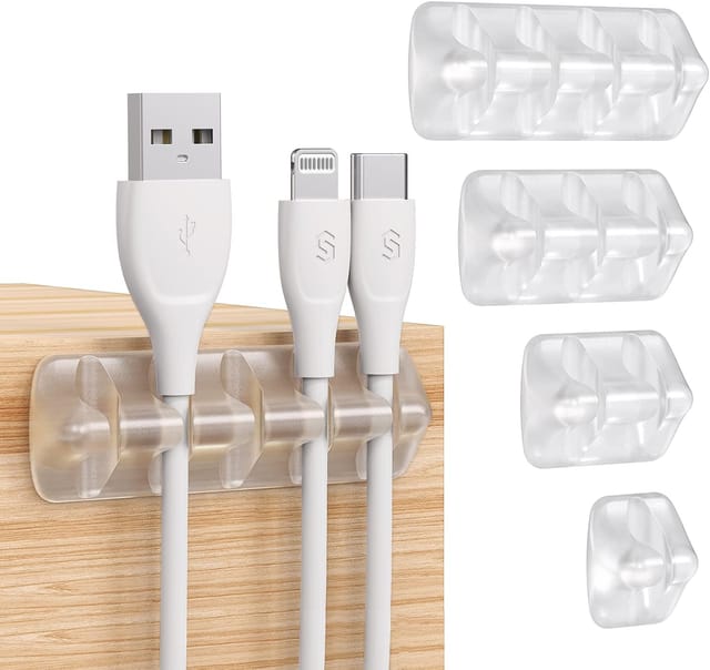 Attache Câble Transparent Adhésif Pour Gestion Des Fils Au Bureau Et Maison Support Pour Chargeurs Et Câbles Usb