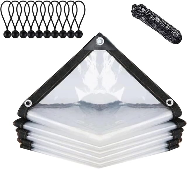 Bâche Transparente Imperméable 2x1m Avec Œillets - Protection Pour Mobilier De Jardin, Plantes Contre Pluie Et Poussière