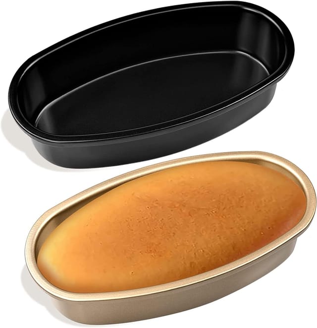 Lot De Deux Moules À Gâteau Ovales En Aluminium Anti Adhérents Pour Four Et Pâtisserie Accessoire Pour Cheesecake Et Pain