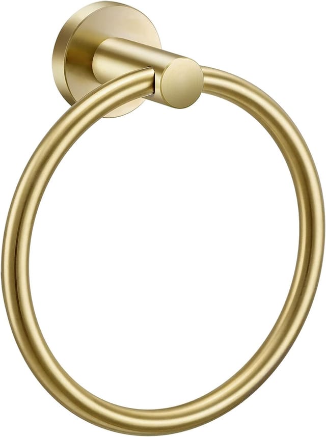 Porte Serviette Mural Rond Nickel Brossé Pour Salle De Bain Et Cuisine Support Pour Torchon Et Linge De Toilette Élégant