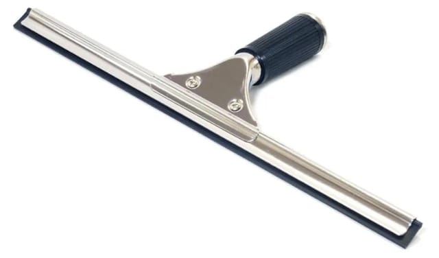 Raclette Pour Vitre Trente Cinq Centimètres En Acier Inoxydable Avec Lame En Caoutchouc De Qualité Pour Nettoyer Les Fenêtres