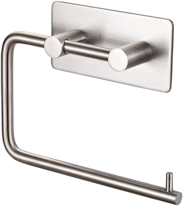 Support Papier Toilette Adhésif Trois M En Acier Inoxydable Brossé Pour Salle De Bain Fixation Sans Perçage