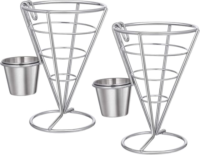 Lot De 2 Présentoirs Coniques Pour Frites Et Snacks, Porte-frites Vertical Pour Buffet, Fête Et Restauration Rapide