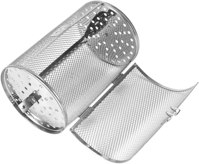 Panier De Cuisson Rotatif En Acier Inoxydable Pour Barbecue, Grill Pour Légumes, Tofu Et Fruits À Rôtir Au Four