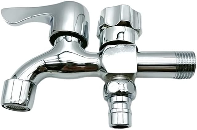 Robinet De Jardin Double Sortie En Laiton De Haute Qualité Avec Contrôle Pour Arrosage Et Usage Domestique