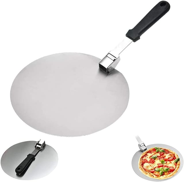 Pelle À Pizza Ronde En Acier Inoxydable Avec Manche Antidérapant Pour Gâteaux Et Tartes Outil De Cuisine Pour Enfourner Et Servir