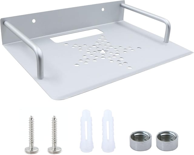Support Mural Pour Routeur Et Répéteur En Aluminium Argenté Rangement Ventilé Pour Équipement Réseau
