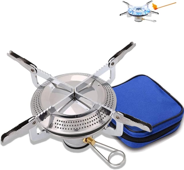 Réchaud De Camping Portable Pliable Avec Valise Allumage Manuel Pour Randonnée Et Pique Nique Brûleur À Gaz Compact