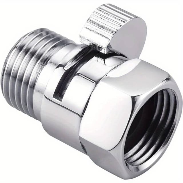 Robinet D'Arrêt Pour Pommeau De Douche, Vanne De Régulation De Débit En Laiton, Régulateur De Pression G1/2, Limiteur De Débit Pour Douchette, Douchette De Bidet, Chromé