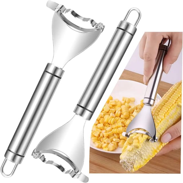 Lot De 2 Éplucheurs Magiques Pour Maïs, Coupe-grains Ergonomique En Acier Inoxydable Pour Salades Et Préparations