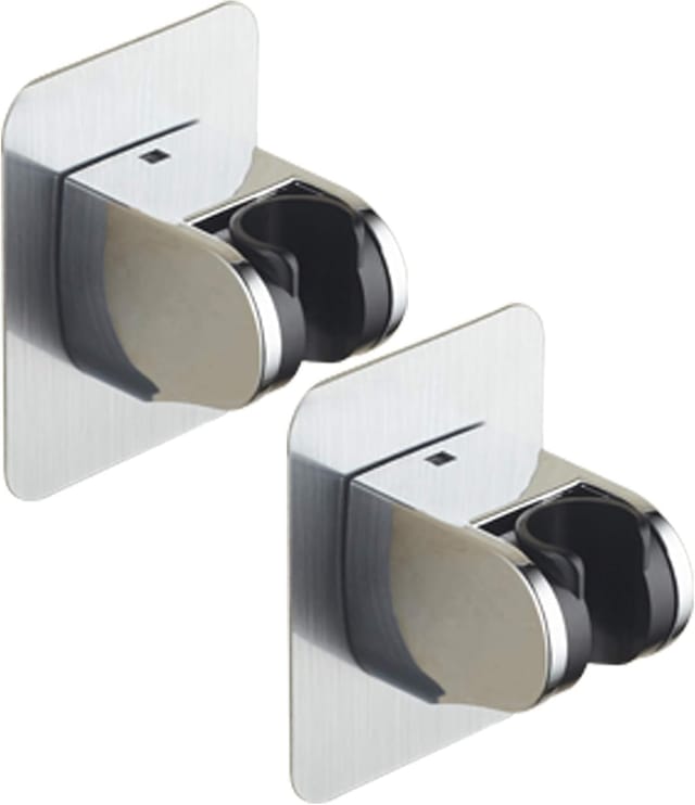 Lot De Deux Supports De Pommeau De Douche Réglables Sans Perçage En Abs Chromé Angle Ajustable Robuste