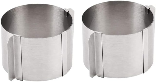 Lot De 2 Cercles À Dessert En Acier Inoxydable, Moules Pour Mousse, Biscuits Et Gâteaux, Anneaux De Pâtisserie Réutilisables De Qualité