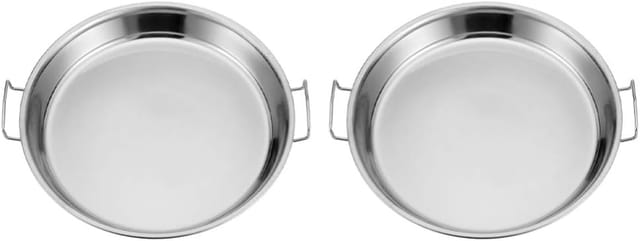 Lot De 2 Grilles De Cuisson Rondes En Acier Inoxydable Avec Double Poignée, Plateau Pour Légumes, Viande Et Poisson, Compatible Four