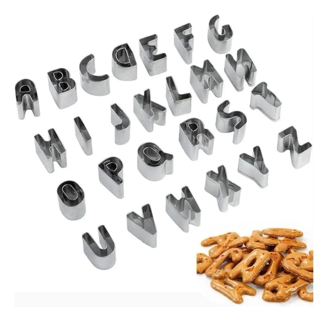 Ensemble D'Emporte-pièces Alphabet, 26 Petits Emporte-pièces En Acier Inoxydable Pour La Pâtisserie, La Cuisine Et Les Fêtes À Thème.
