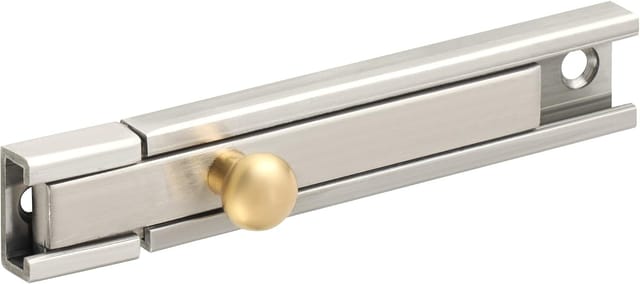 Verrou De Sécurité Coulissant Pour Porte En Acier Inoxydable Brossé Serrure De Porte Lourde Pour Protection Renforcée Contre Les Intrusions