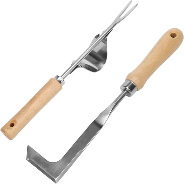 Outil D'Arrachage De Mauvaises Herbes, Désherbeur Manuel Pour Fissures De Jardin, Outil De Désherbage En Acier Inoxydable Avec Manche En Bois Pour Pelouse, Allée Et Terrasse.