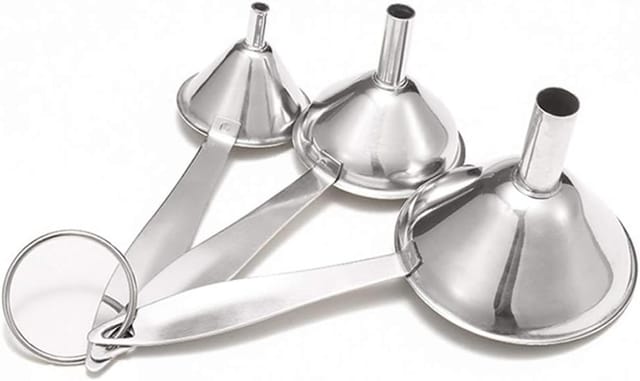 Set De Trois Mini Entonnoirs En Acier Inoxydable Avec Manche Et Filtre Amovible Pour Transvaser Les Liquides Outil De Cuisine Pratique Et Précis