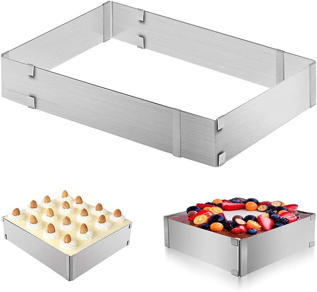 Moule À Pâtisserie Rectangulaire Réglable En Acier Inoxydable Pour Gâteaux Et Mousses Cadre Extensible Pour Entremets Et Génoise